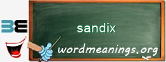 WordMeaning blackboard for sandix